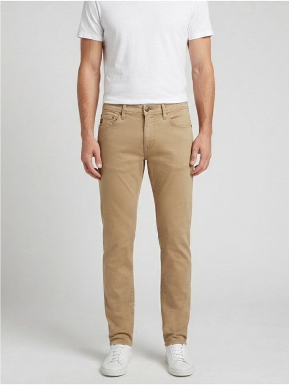 AG (Adriano Goldschmied)”The Tellis” Modern Slim Tan Sueded stretch